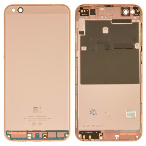Задняя панель корпуса для Xiaomi Mi 5C, розовая, с боковыми кнопками