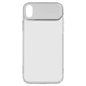 Чехол Baseus для iPhone XR, белый, со вставкой из PU кожи, прозрачный, пластик, PU кожа, #WIAPIPH61 SS02