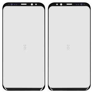 Стекло корпуса для Samsung G955F Galaxy S8 Plus, с OCA пленкой, черное