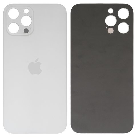 Задняя панель корпуса для iPhone 12 Pro Max, серебристая, белая, small hole, silver