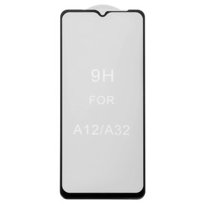 Защитное стекло All Spares для Samsung A125F Galaxy A12, A326 Galaxy A32 5G, M127 Galaxy M12, 5D Full Glue, черный