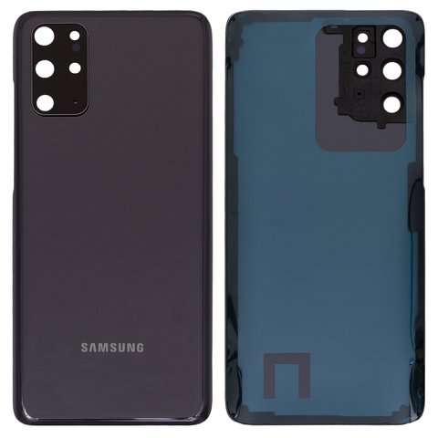 Задняя панель корпуса для Samsung G985 Galaxy S20 Plus, G986 Galaxy S20 Plus 5G, серая, со стеклом камеры, cosmic grey