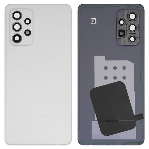 Задняя панель корпуса для Samsung A528 Galaxy A52s 5G, белая, со стеклом камеры