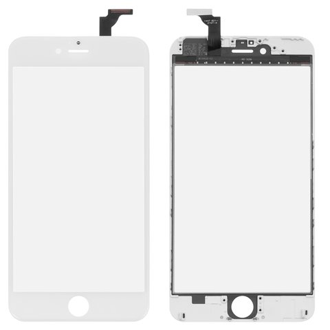 Сенсорний екран для iPhone 6S Plus, з рамкою, з ОСА плівкою, білий, Copy