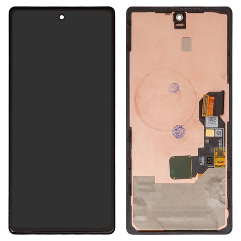 Дисплей для Google Pixel 6a, чорний, з рамкою, Оригінал переклеєне скло , GX7AS, GB62Z, G1AZG