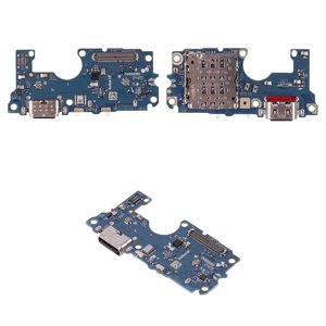 Шлейф для Motorola Moto G85, конектора зарядки, з мікрофоном, High Copy, плата зарядки