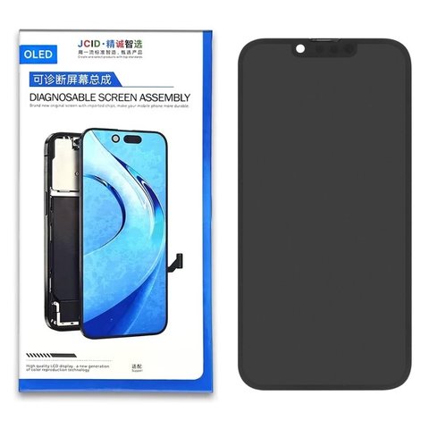 Дисплей JCID для iPhone 14, чорний, з рамкою, High Copy, без помилки, OLED  JCID diagnosable