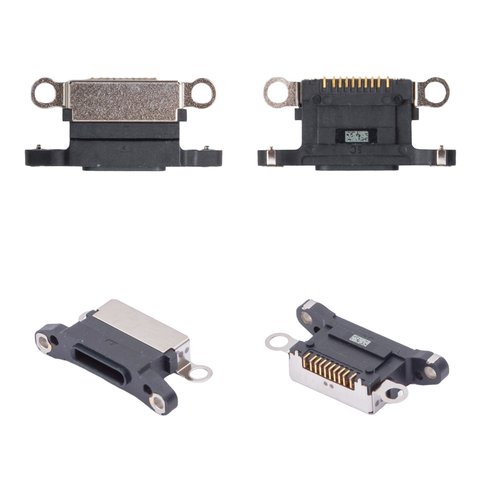 Коннектор зарядки для iPhone 13, iPhone 13 mini, iPhone 13 Pro, iPhone 13 Pro Max, черный, Lightning
