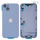 Корпус для iPhone 14 Plus, синий, с держателем SIM-карты, с боковыми кнопками, Original (PRC), EU Version, blue