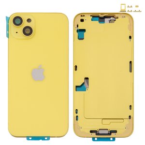 Корпус для iPhone 14 Plus, жовтий, з тримачем SIM карти, з боковими кнопками, Original PRC , EU Version, yellow