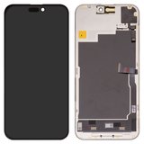 Дисплей для iPhone 15 Pro Max, чорний, з рамкою, High Copy, без помилки, (OLED), DD-OLED OEM soft, 120Hz, diagnosable