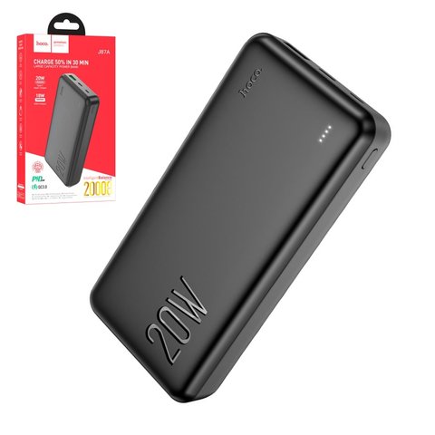 Power bank Hoco J87A, 20000 мАг, 20 Вт, чорний, Quick Charge, Power Delivery PD , #6931474761033