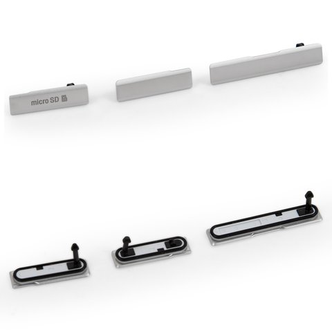 Tapa lateral puede usarse con Sony C6902 L39h Xperia Z1, C6903 Xperia Z1, C6906 Xperia Z1, C6943 Xperia Z1, conjunto completo, blanco