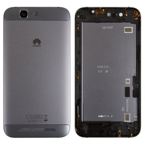 Housing Back Cover compatible with Huawei Ascend G7, black, without SIM card tray, with side button 