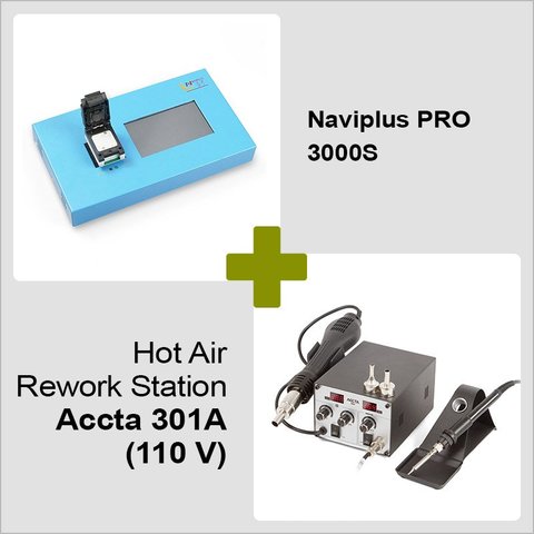 Naviplus PRO 3000S + Estación de soldadura de aire caliente Accta 301A 110 V 
