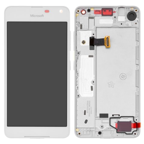 LCD compatible with Nokia 650 Lumia, white, with frame 