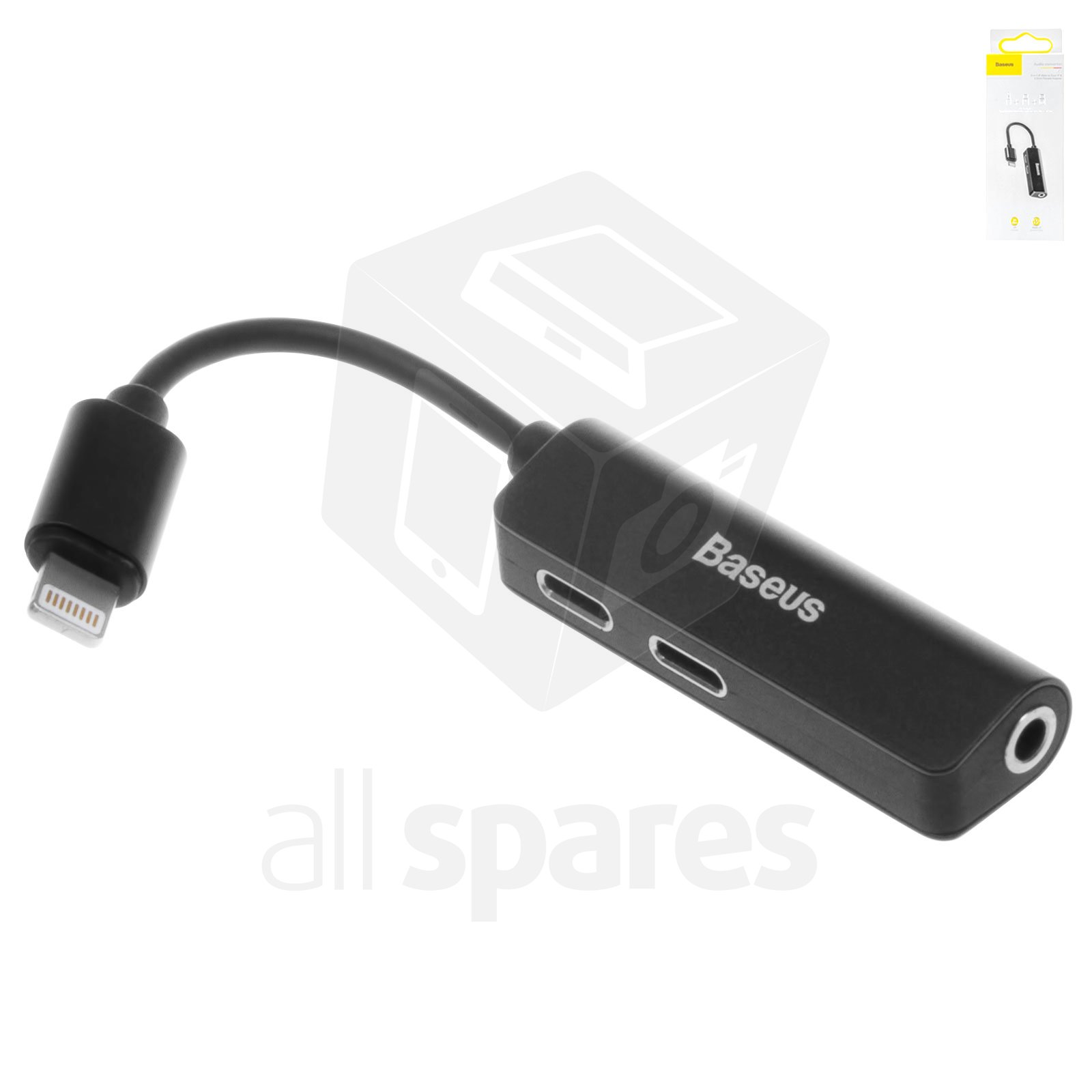 Adapter Baseus L52 Lightning To Dual Lightning 3 5 3 In1 Doesn T Support Microphone Trs 3 5 Mm Lightning Black Call52 01 All Spares