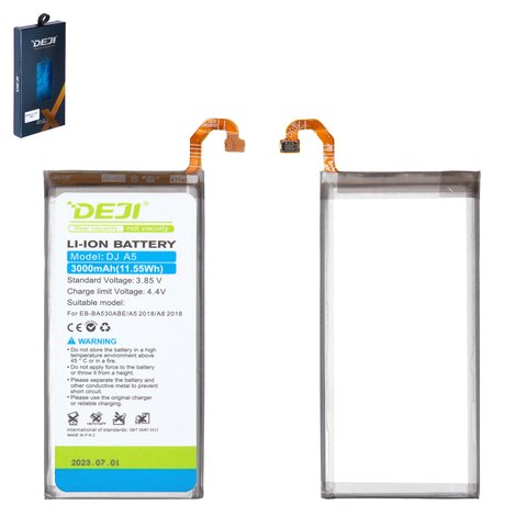 Batería Deji EB BA530ABE puede usarse con Samsung A530 Galaxy A8 2018 , Li ion, 3.85 V, 3000 mAh