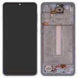 Pantalla LCD puede usarse con Samsung A336 Galaxy A33 5G, azul, con marco, Original (PRC)