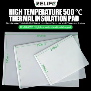 Insulation Mat RELIFE RL 170C, silicone, 290 mm, 400 mm, 500 °C 