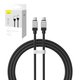 Cable USB Baseus Coolplay Series, 2xUSB tipo-C, 100 cm, 100 W, negro, de silicona, #CAKW000201