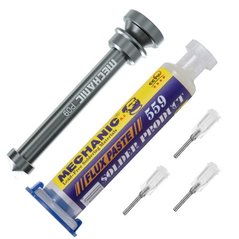 Flux Paste Mechanic CMOV 559TC HF, with metal plunger, high level, 10 ml 