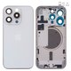 Carcasa puede usarse con iPhone 15 Pro, blanco, con botones laterales,  con sujetador de tarjeta SIM, Original (PRC), EU Version, white titanium