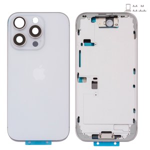 Housing compatible with iPhone 16 Pro, white, with SIM card holders, with side buttons, Original PRC , EU Version, white titanium 
