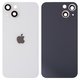 Housing Back Cover compatible with iPhone 13, (white, with camera lens, small hole)