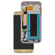 LCD compatible with Samsung G935 Galaxy S7 EDGE, (golden, with frame, original (change glass) )