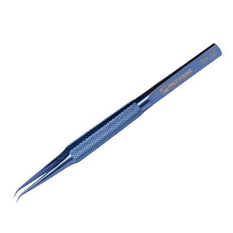 Mounting Tweezers Mechanic TD 15, titanium alloy, curved, 140 mm