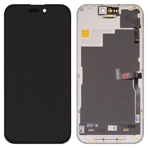 LCD Wextom compatible with iPhone 15 Pro, black, with frame, HC, without error, OLED  soft, Diagnosable, 120Hz 