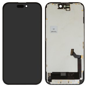 Pantalla LCD puede usarse con iPhone 15, negro, con marco, HC, OLED , GX OEM hard
