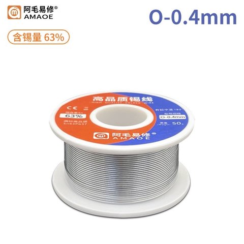 Estaño Amaoe 6337 O, Sn 63% , Pb 37%, 0,4 mm, 50 g