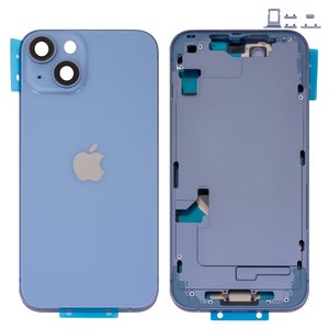 Carcasa puede usarse con iPhone 14, azul, con botones laterales,  con sujetador de tarjeta SIM, Original PRC , EU version