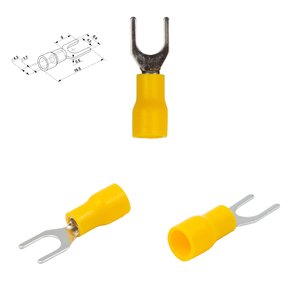 Наконечник SV1.25 4, 4 мм, вилковий, ізольований, жовтий, 10 шт., 0,5 1,5 мм²