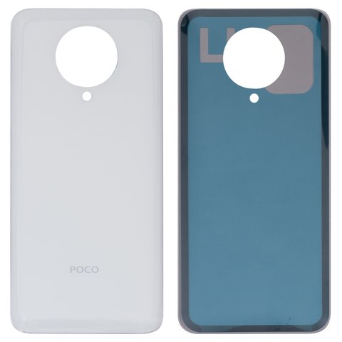 Задняя панель корпуса для Xiaomi Poco F2 Pro, белая, High Copy, Лого Poco, M2004J11G