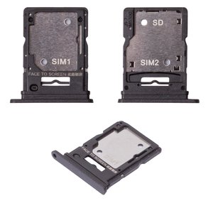 Держатель SIM карты для Xiaomi Poco M7 Pro 5G , Redmi Note 14 5G, черный, midnight black