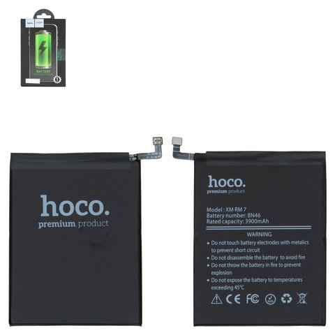 Акумулятор Hoco BN46 для Xiaomi Redmi 7, Redmi Note 8, Redmi Note 8 2021 , Redmi Note 8T, Li Polymer, 3,85 B, 3900 мАг, M1810F6LG, M1810F6LH, M1810F6LI