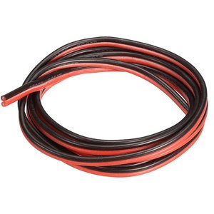 Провод двойной в силиконовой изоляции 22AWG, 0,33 мм², 1 м, черный, красный